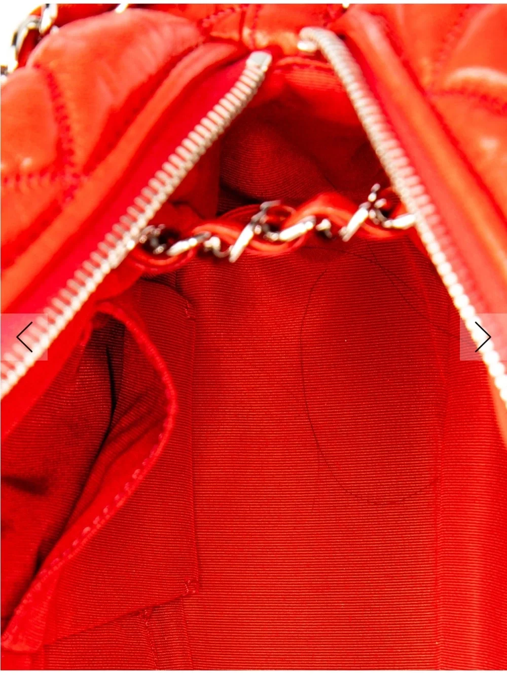 CHANEL Red Quilted Leather Shoulder Bag with Chain Strap